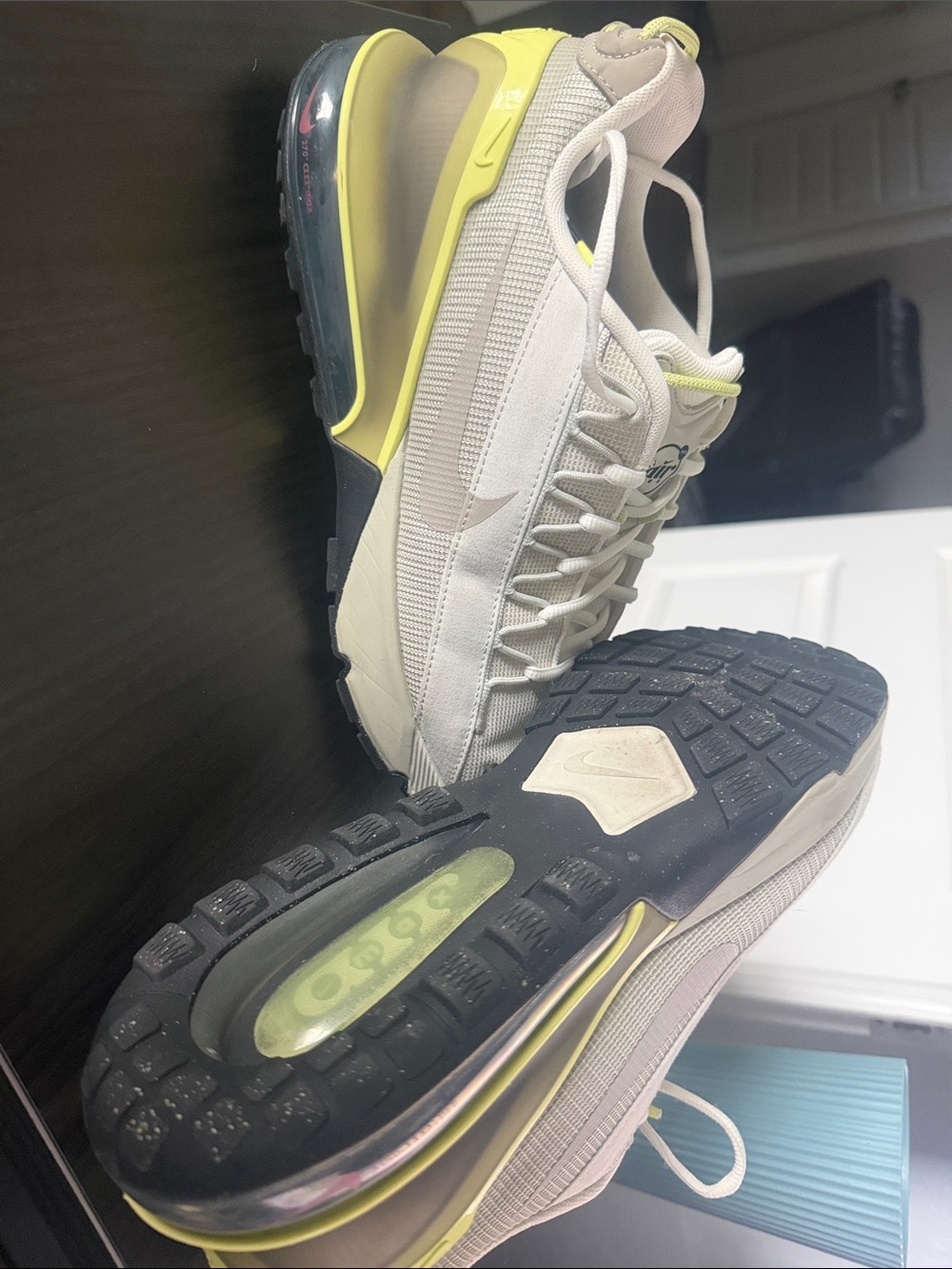 Nike Men's Air Max 270 Sneakers in Cream and Yellow